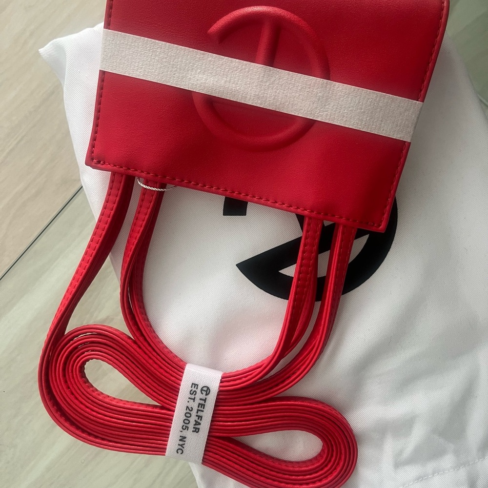 Telfar Red Mini Bag with Adjustable Strap